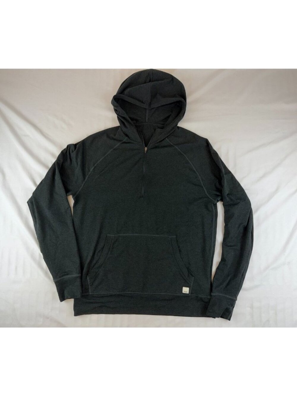Vuori Men's Ponto Performance Half Zip Hoodie Blue Grey Size S Yoga Fitness #V24